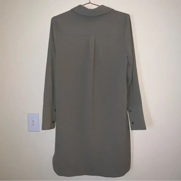 DKNY Size 4 Olive Green Shirt Dress Tunic Top - Picture 2 of 7